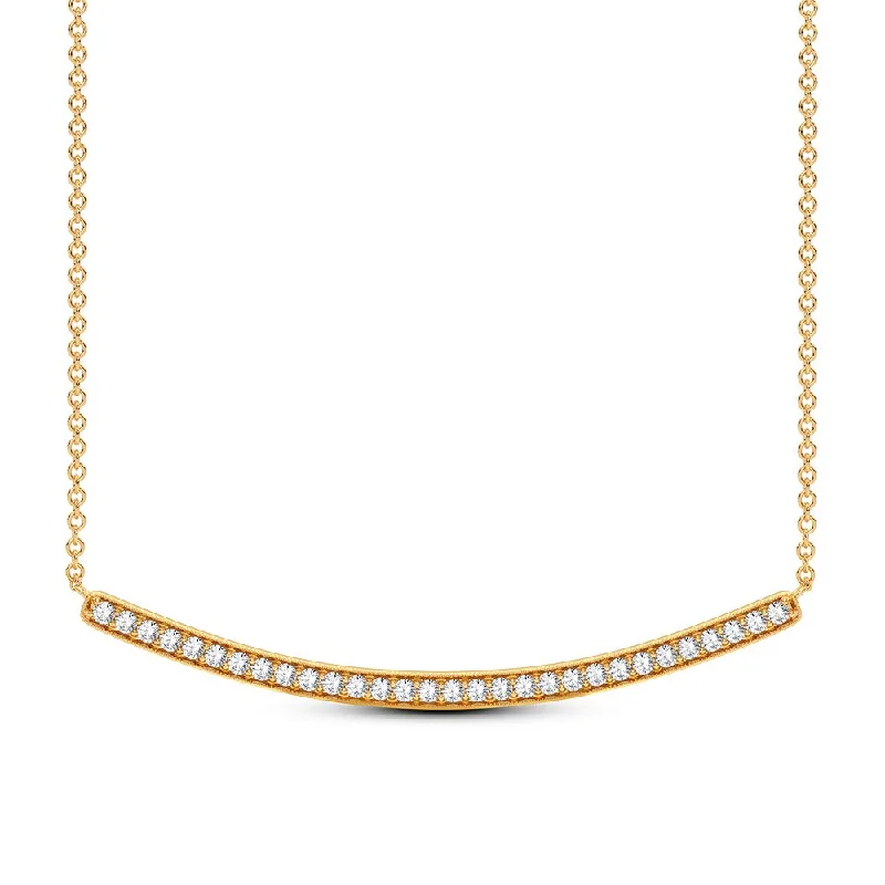 dainty heart charm necklace 14K 0.42CT Diamond Necklace