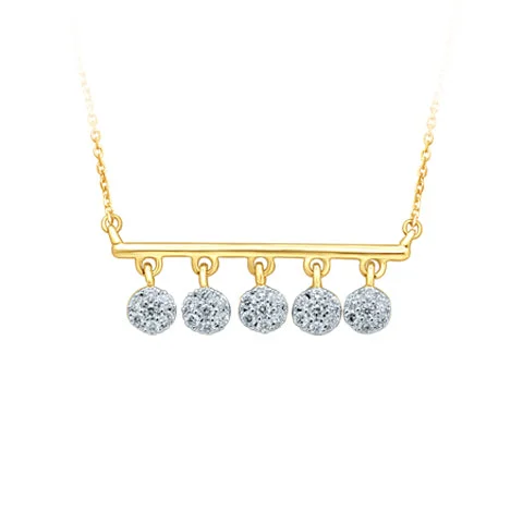 gold-plated figaro chain 14K 0.50CT Diamond NECKLACE