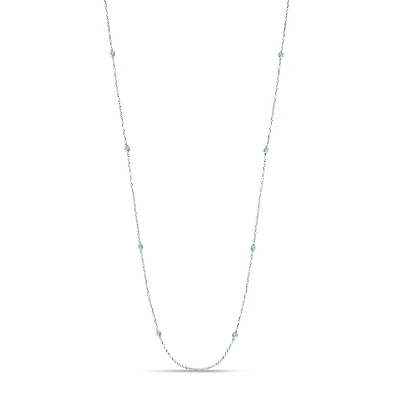 handmade wooden bead necklace 14K 0.72CT Diamond CHAIN