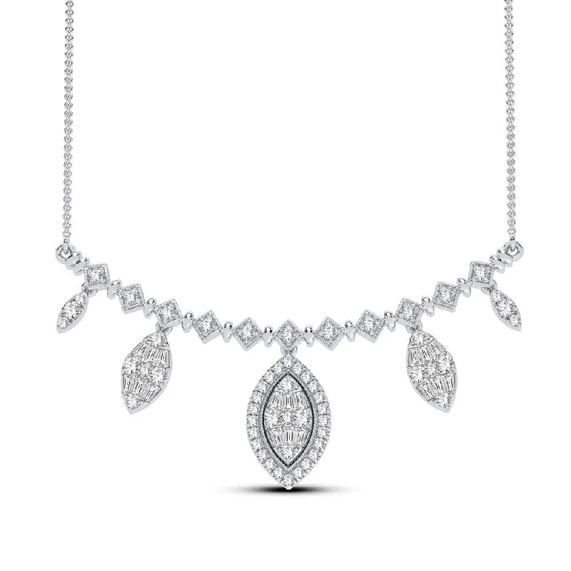 modern geometric earrings gold 14K 0.83CT Diamond Necklace