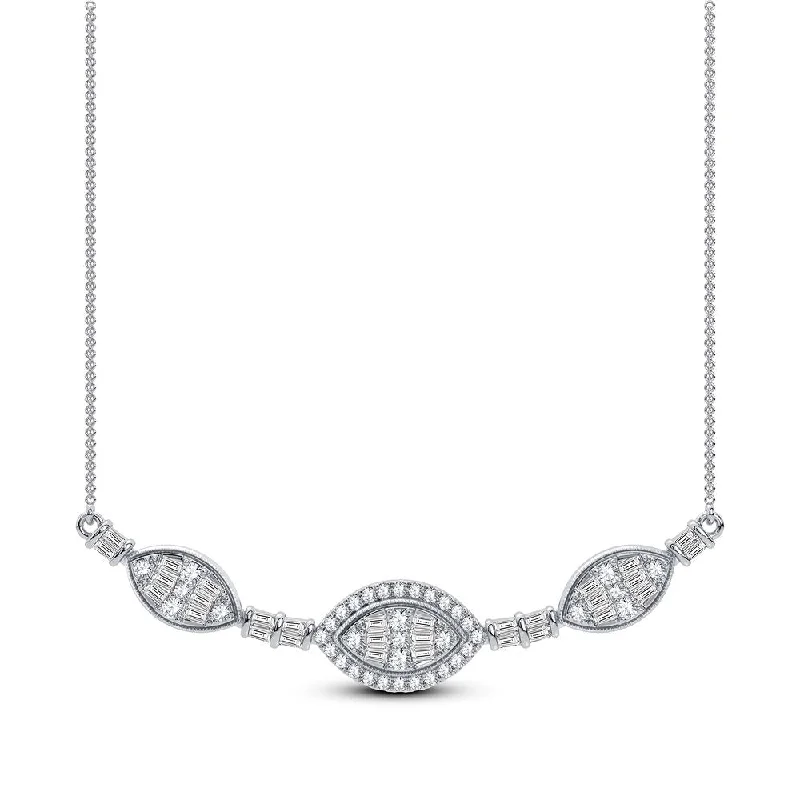 rose gold initial pendant necklace 14K 0.90CT Diamond Necklace