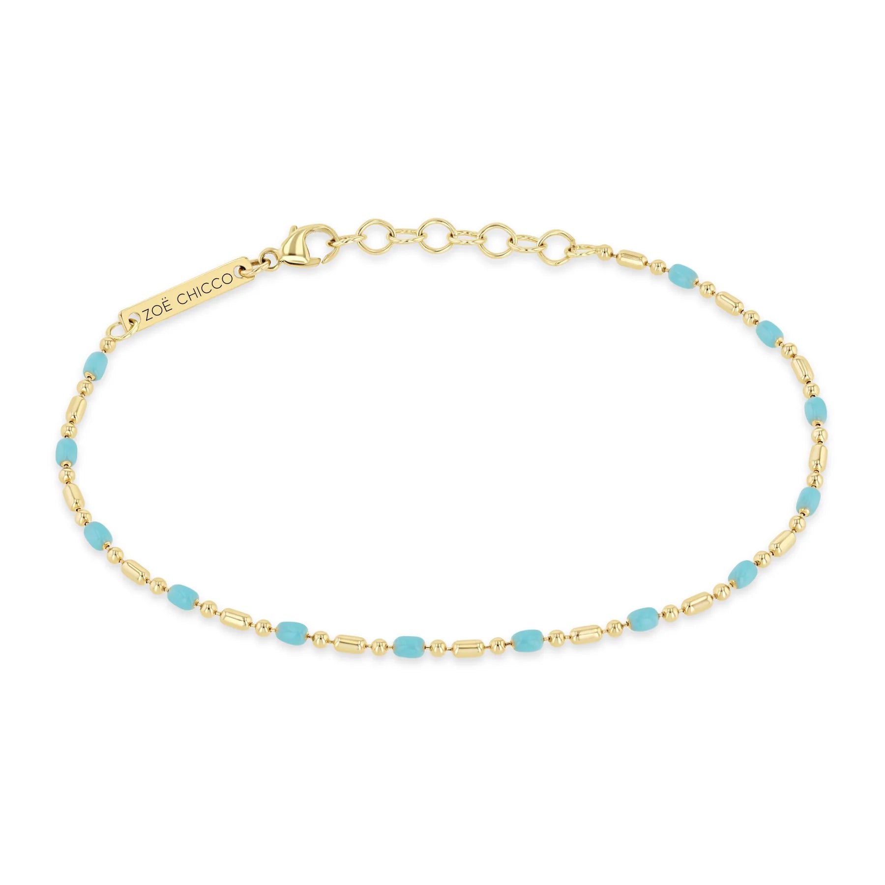 gemstone infinity bracelet 14k Turquoise Enamel Tube Bar Chain Bracelet