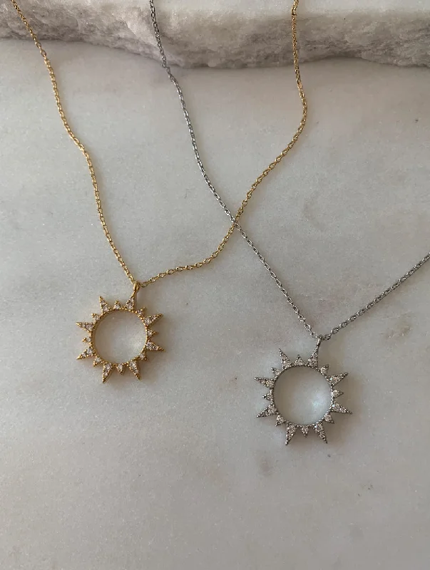 men’s hammered titanium ring 14K Gold Dipped Sun Burst Necklace