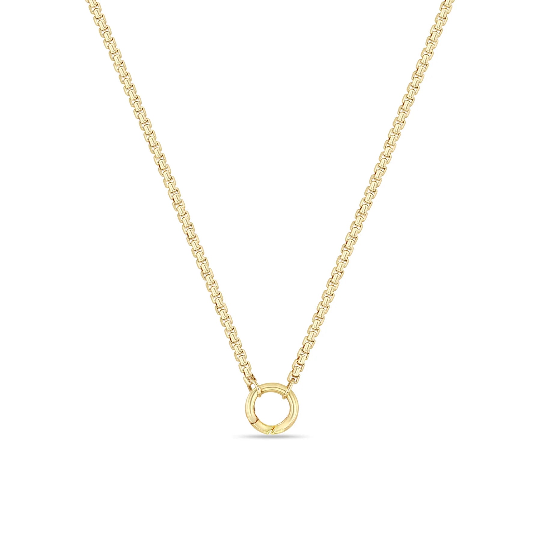personalized couples ring engraved 14k Medium Box Chain Round Enhancer Necklace