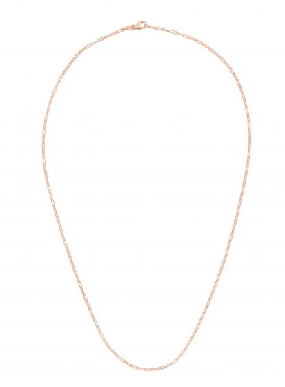 dainty rose gold anklet 14k Rose Gold 1.5mm Polished Paperclip Chain Necklace
