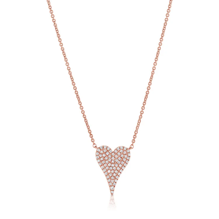 real zircon gemstone bracelet 14K Rose Gold Diamond Heart Necklace
