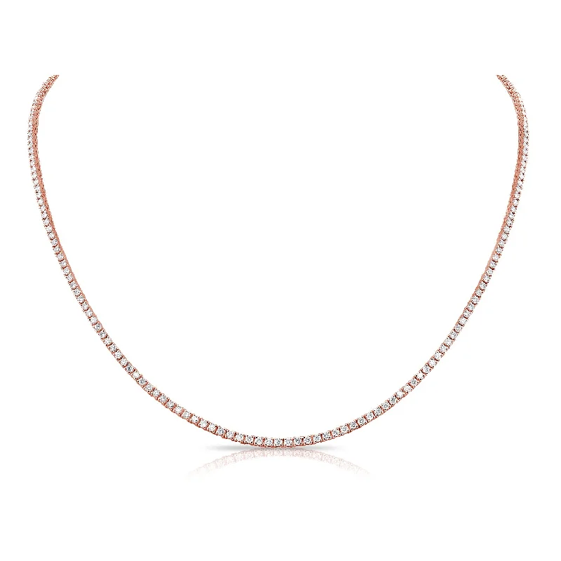 vintage rose-cut diamond ring 14K Rose Gold Diamond Tennis Necklace