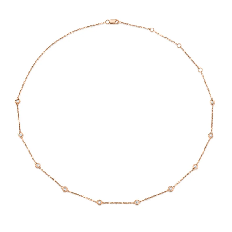gold wedding band for men 14K Rose Gold Diamonds By The Yard Chain