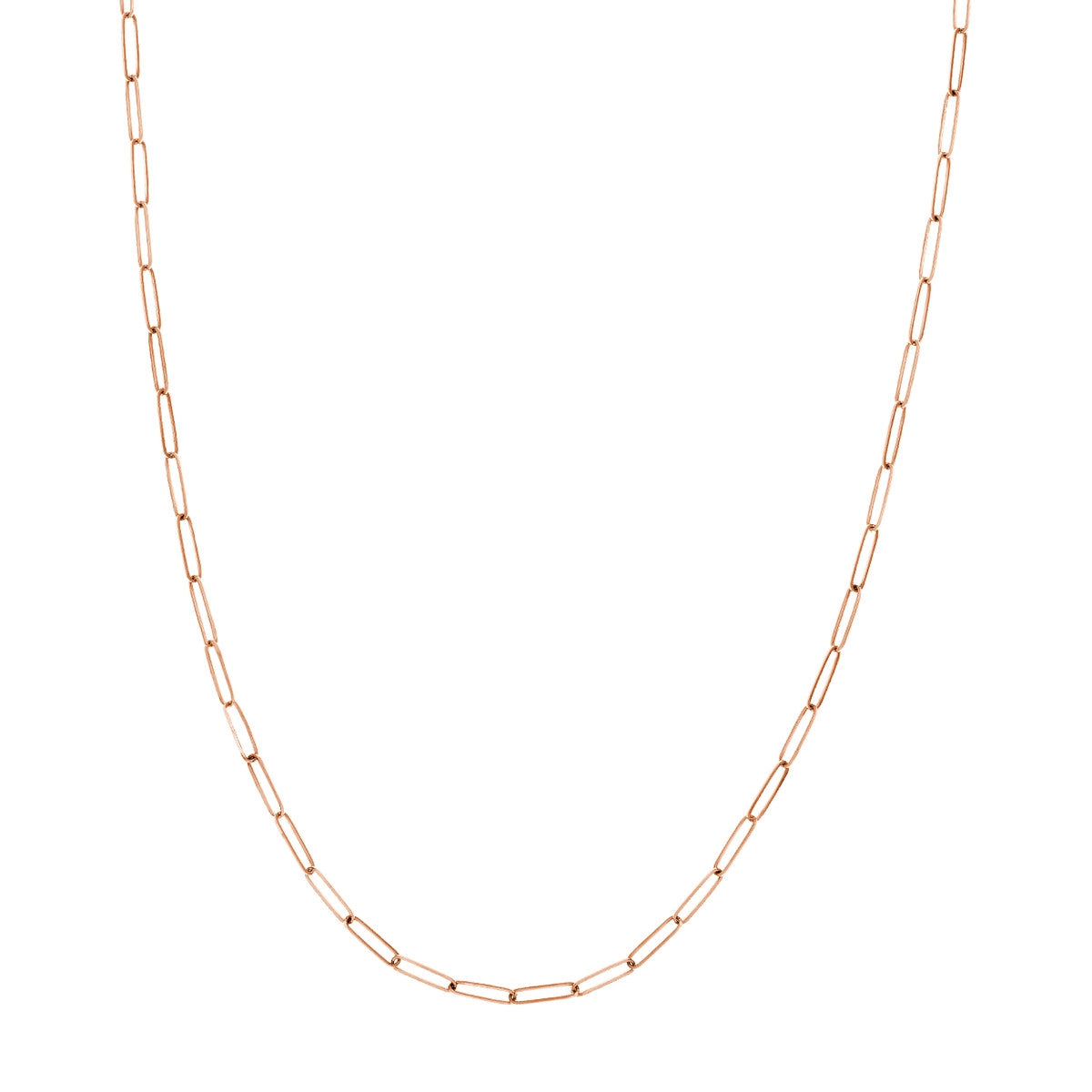cute cat charm bracelet 14K Rose Gold Paperclip Link Chain
