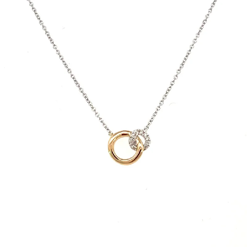 unique tribal silver ring 14K Two-Tone Gold and Diamond Circle Pendant