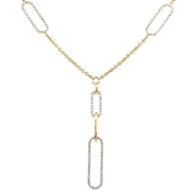 celestial moon and stars ring 14K Two-Toned Paperclip "Y" Necklace 1 CTW
