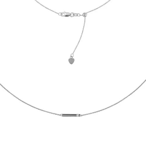 stackable gold bangle set 14K White Diamond mini Bar Adjustable Choker Necklace