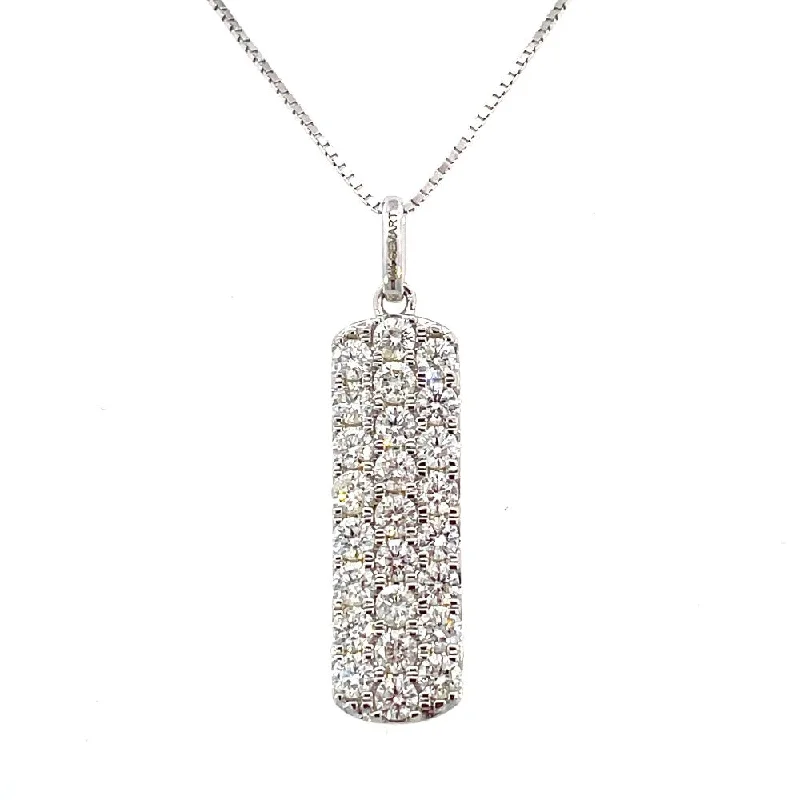 celestial star ring gold 14K White Gold 2CTW Vertical Diamond Pendant