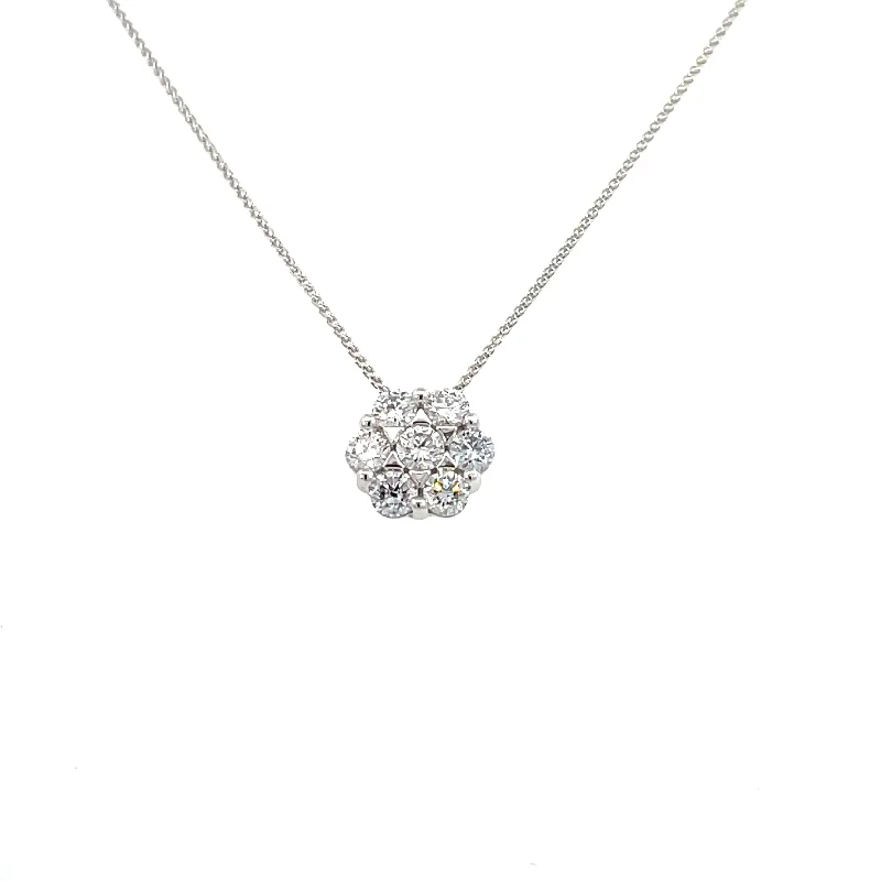 classic cubic zirconia pendant Flourish by Fernbaugh's 14K White Gold and Lab Grown Diamond Cluster Pendant