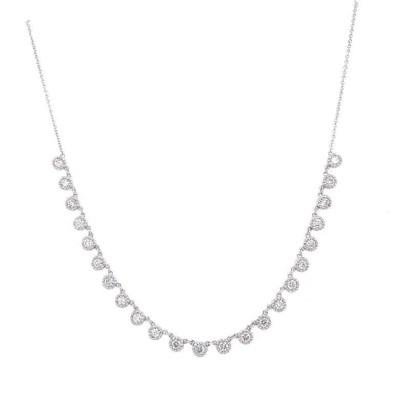 silver arrow pendant necklace 14K White Gold Diamond Choker Adjustable Necklace
