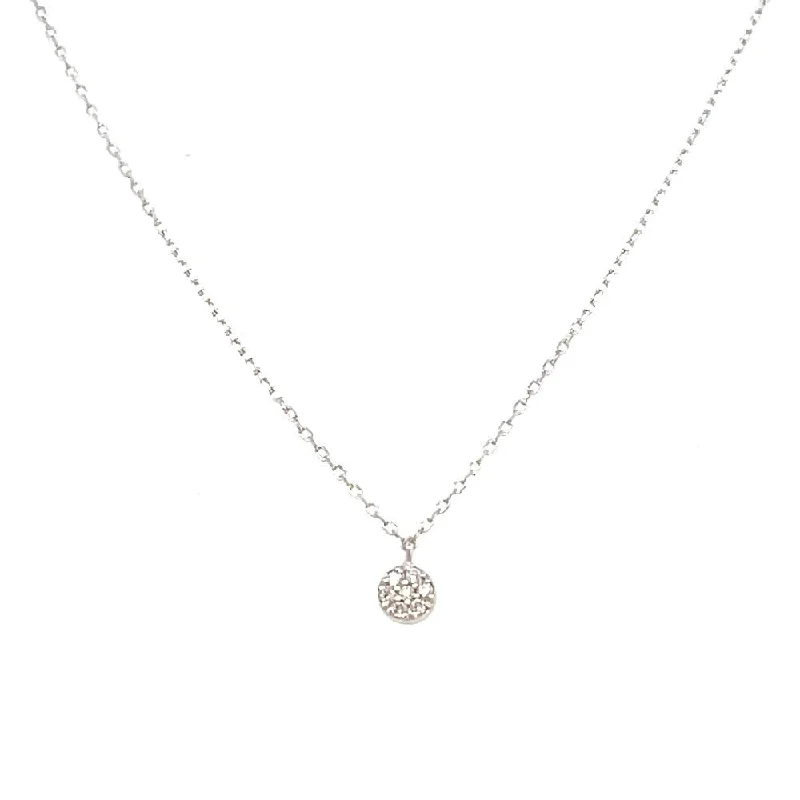 gold moonstone cocktail ring 14K White Gold Diamond Disc Pendant