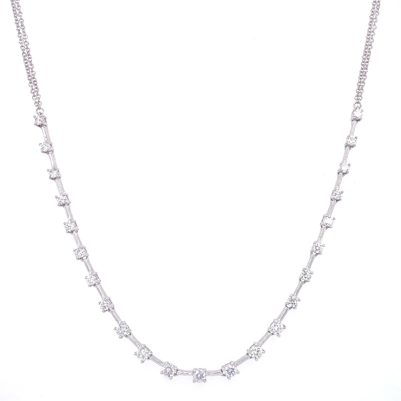 handmade silk thread earrings 14K White Gold Diamond Necklace