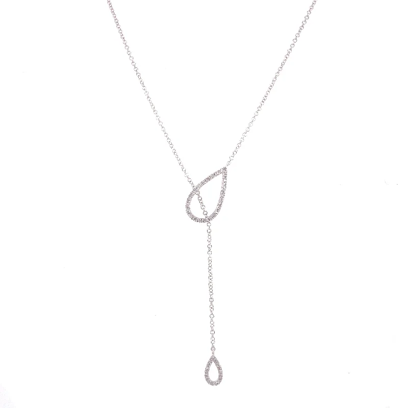 emerald gemstone earrings 14K White Gold Diamond Pear Shape Adjustable Necklace