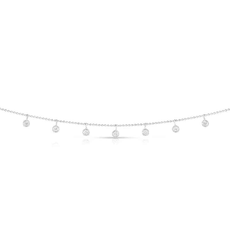 unique moon phase ring 14K White Gold Diamonds Dangle by the Yard Necklace