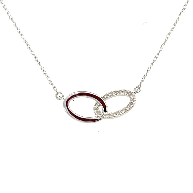 handcrafted opal inlay ring 14K White Gold Intertwined Oval Diamond Pendant 1/10 CTW