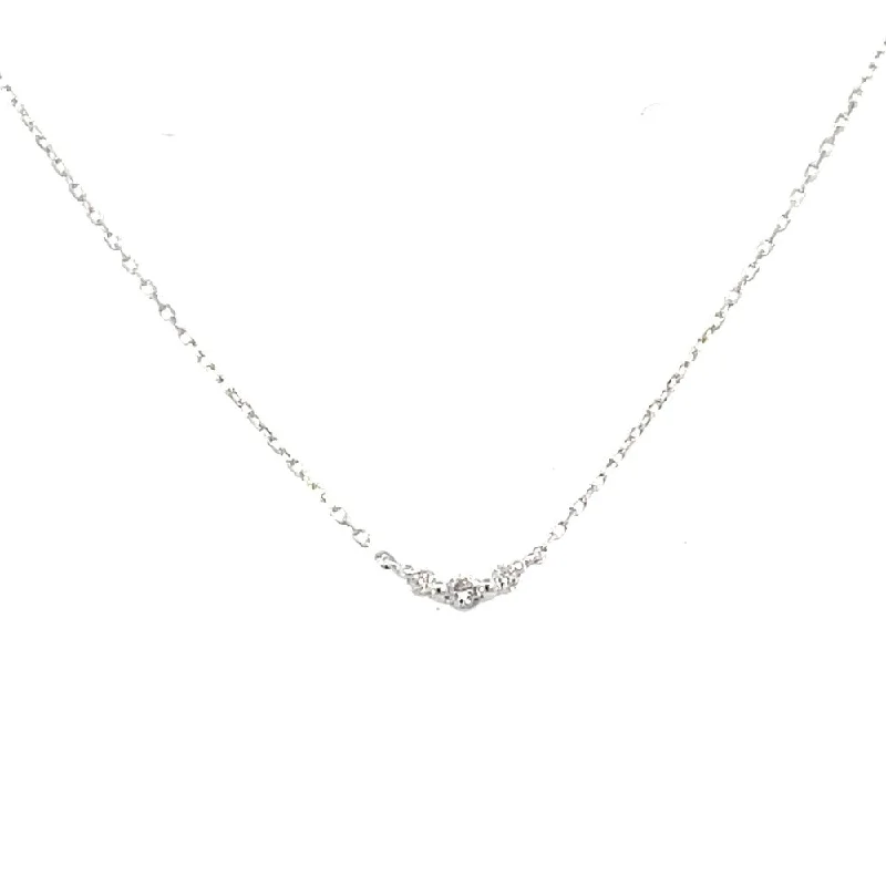 sterling silver dragonfly pendant 14K White Gold Three-Diamond Pendant | Aurelie Gi