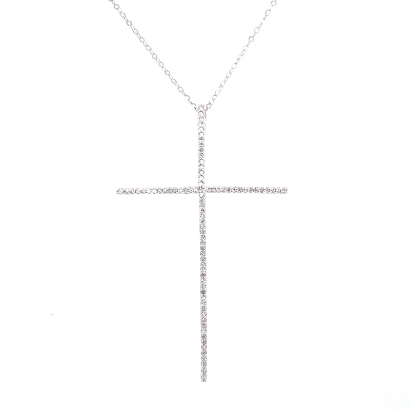 handmade beaded stretch bracelet 14K White Gold Extra Large Diamond Cross Necklace