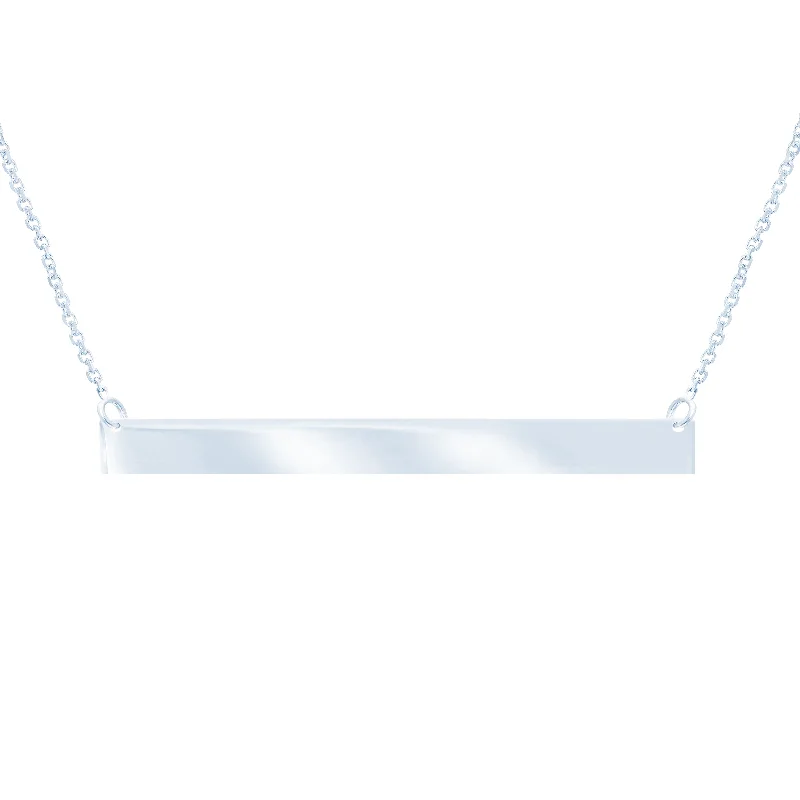 statement gold cuff earrings 14k White Thin Polished Bar Necklace