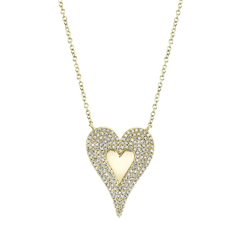 boho gemstone anklet 14k Yellow Diamond Heart High polished center Large Necklace