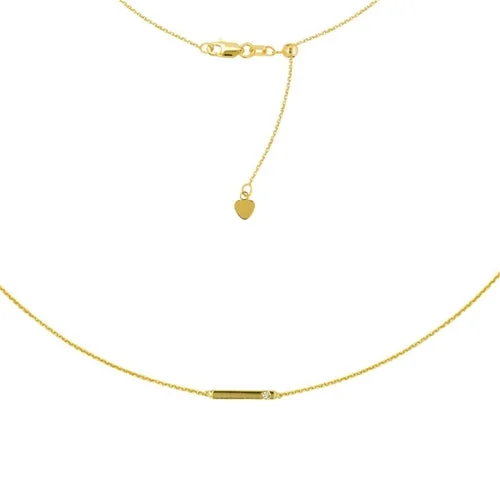 gothic bat ring sterling silver 14K Yellow Diamond mini Bar Adjustable Choker Necklace