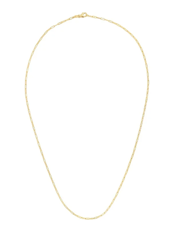 vintage rose gold cameo pendant 14k Yellow Gold 1.5mm Polished Paperclip Chain Necklace