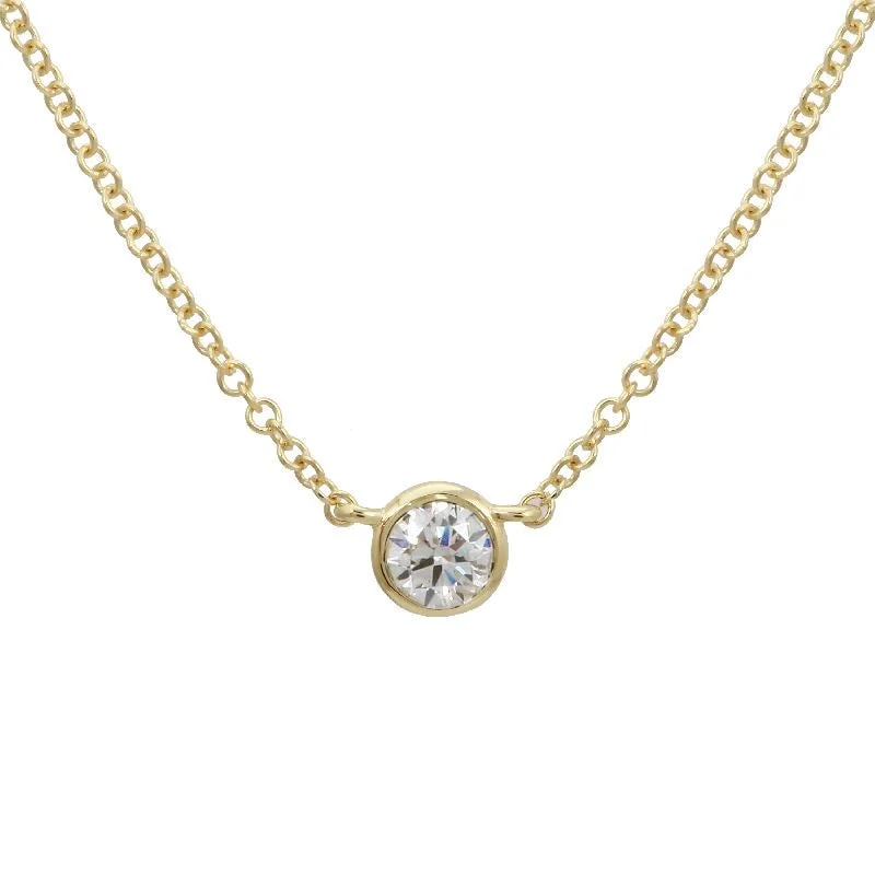 men’s sterling silver cufflinks 14k Yellow Gold bezeled Diamond Necklace