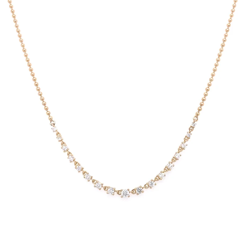 custom zodiac sign ring 14K Yellow Gold Diamond Beaded Necklace