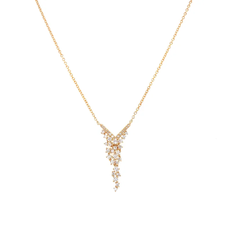 evil eye protection bracelet 14K Yellow Gold Diamond Cluster Necklace