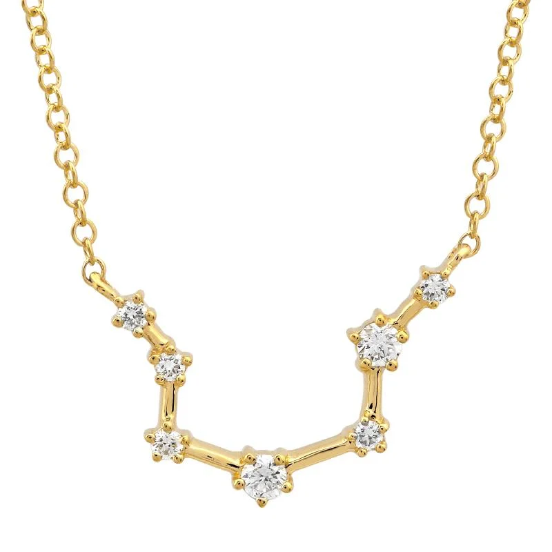 adjustable gemstone choker 14k Yellow Gold Diamond Constellation Necklace: Aquarius (Small)