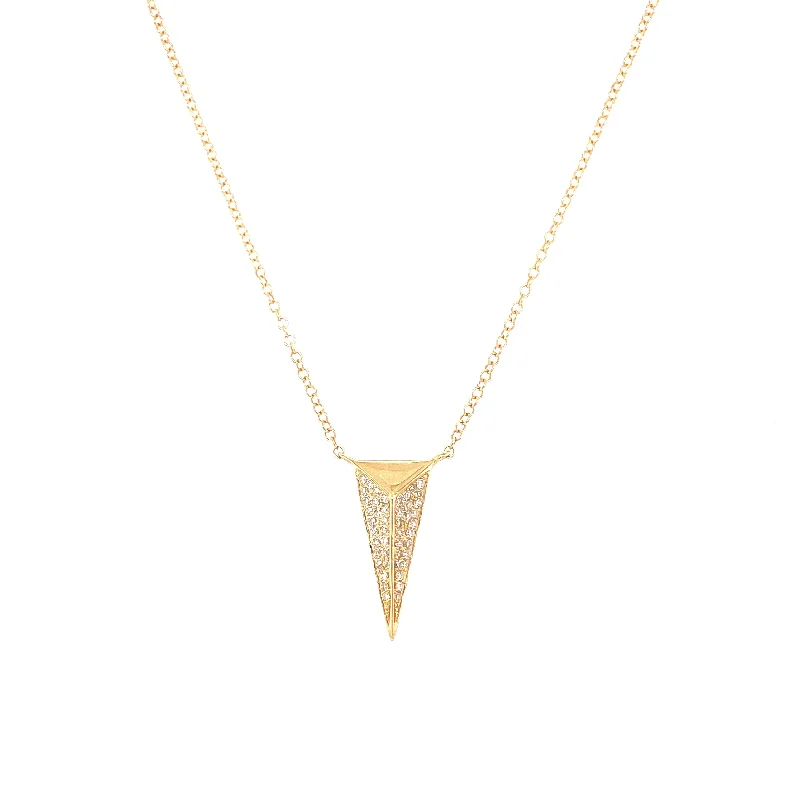 elegant marquise diamond ring 14K Yellow Gold Diamond Elongated Triangle Pendant