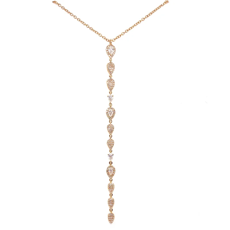 sapphire and diamond eternity ring 14K Yellow Gold Diamond Long Drop Necklace