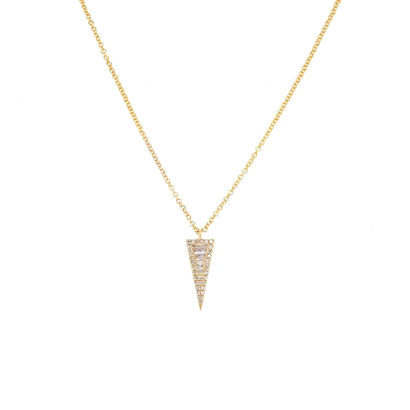 real tourmaline birthstone ring 14K Yellow Gold Diamond Mini Triangle Necklace