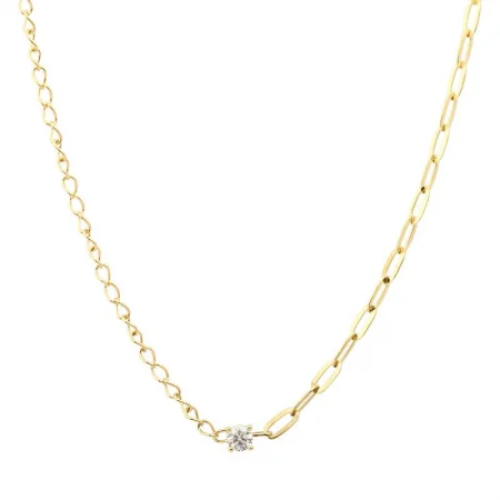 moonstone engagement ring boho 14K Yellow Gold Diamond Mixed Chain Necklace