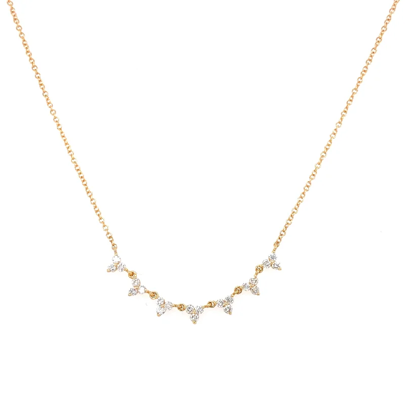 black pearl earrings classic 14K Yellow Gold Diamond Station Necklace