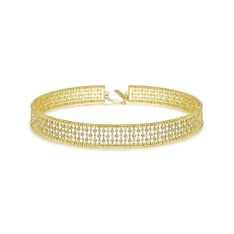 gold medallion pendant necklace 14K Yellow Gold Diamond Thick Choker Necklace