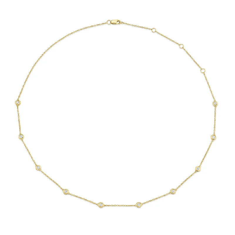 dainty gold chain earrings 14K Yellow Gold Diamonds By The Yard Chain