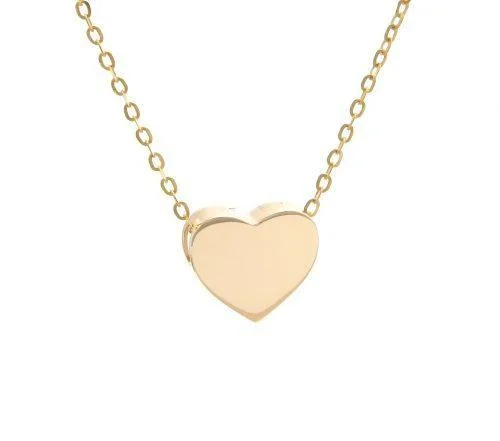 custom silver charm bracelet 14K Yellow Gold Heart Necklace