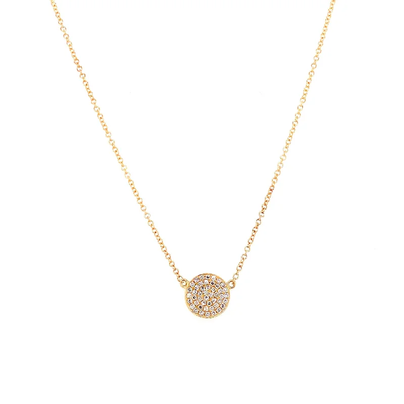 real diamond solitaire ring 14K Yellow Gold MediumDisc Diamond Necklace
