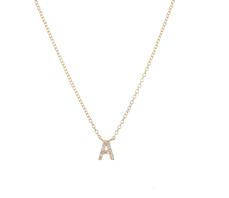 white gold necklace simple 14K Gold Mini Initial Necklace