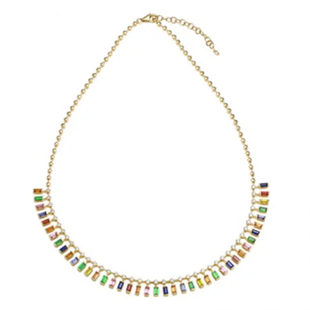 solid gold stacking rings set 14K Yellow Gold Multi-Sapphire Gemstone Necklace