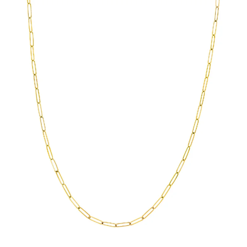 dainty gemstone drop earrings 14K Yellow Gold Paperclip Chain