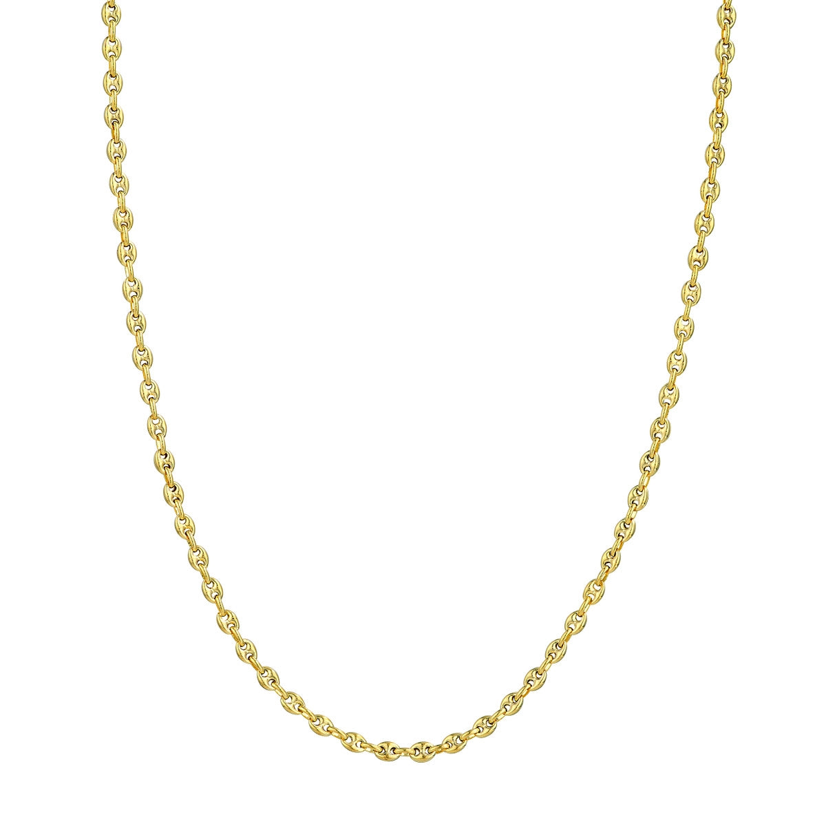 hammered copper wedding band 14K Yellow Gold Puff Mariner Chain