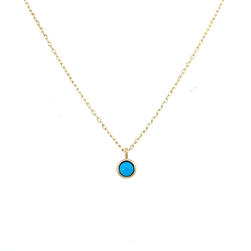 unique tribal silver ring 14K Yellow Gold Solitaire Turquoise Necklace | Aurelie Gi