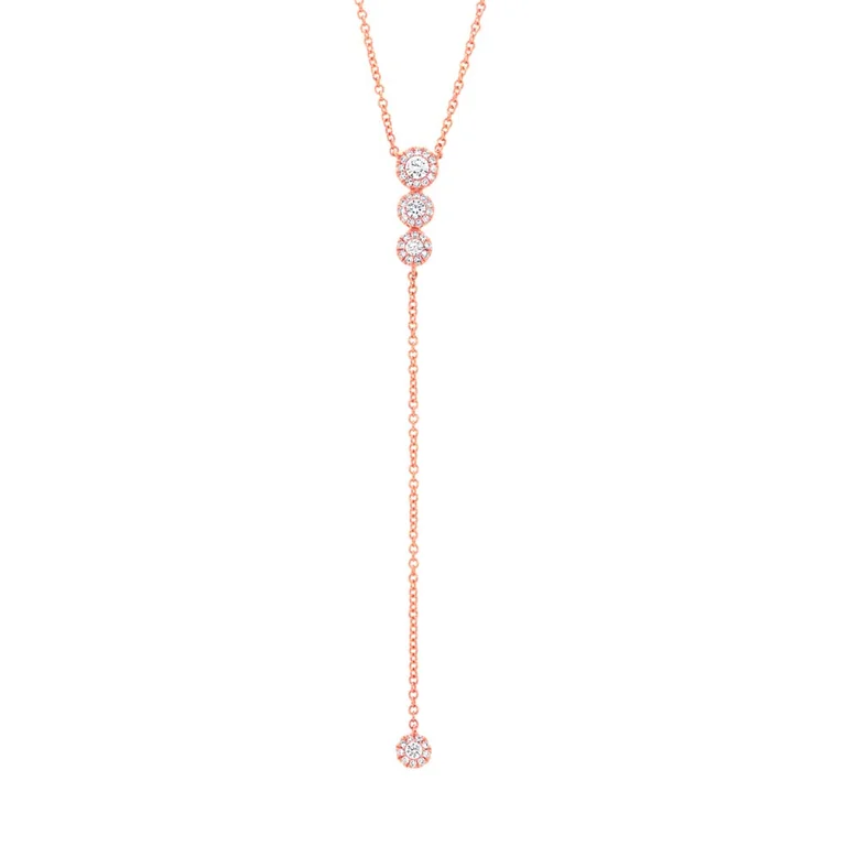 dainty snake ring gold 14K Rose Gold Diamond Circle Lariat necklace
