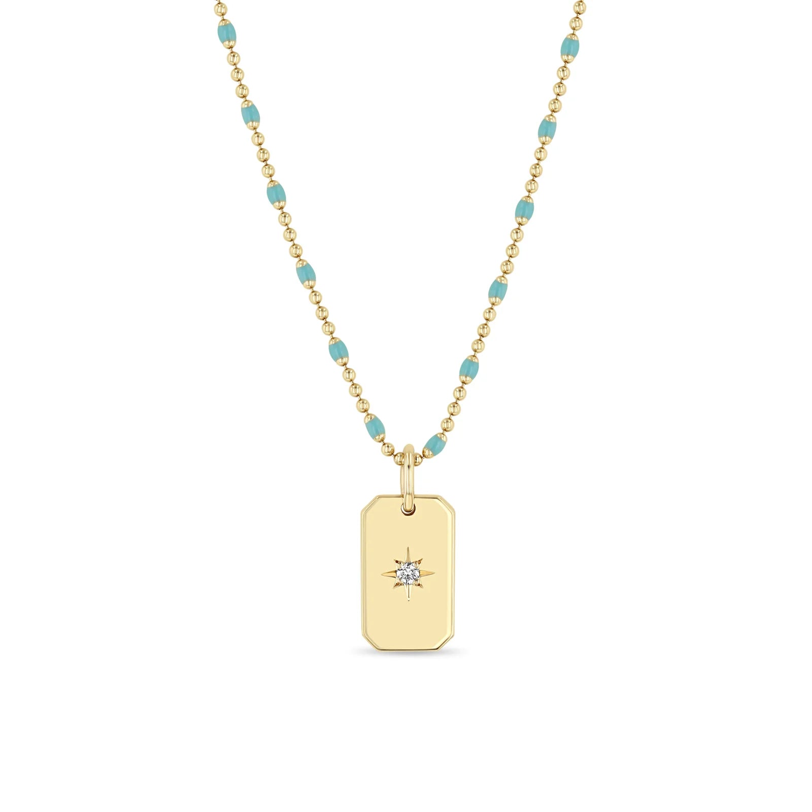 personalized name ring 14k Star Set Diamond Dog Tag
